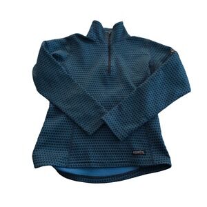 Kerrits Medium Fleece Quarter Zip Pullover‎ Blue Honeycomb Riding Athletic Top